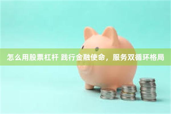 怎么用股票杠杆 践行金融使命，服务双循环格局