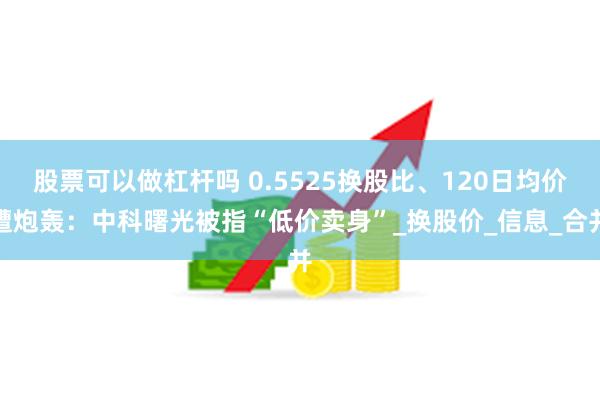 股票可以做杠杆吗 0.5525换股比、120日均价遭炮轰：中科曙光被指“低价卖身”_换股价_信息_合并