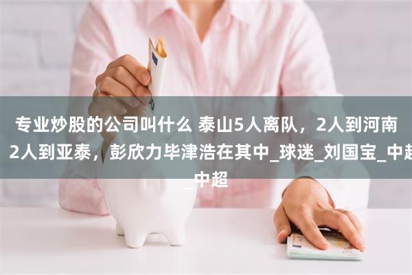 专业炒股的公司叫什么 泰山5人离队，2人到河南，2人到亚泰，彭欣力毕津浩在其中_球迷_刘国宝_中超