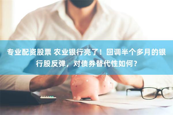 专业配资股票 农业银行亮了！回调半个多月的银行股反弹，对债券替代性如何？