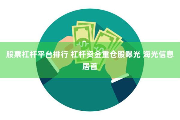 股票杠杆平台排行 杠杆资金重仓股曝光 海光信息居首