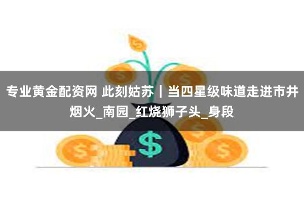 专业黄金配资网 此刻姑苏｜当四星级味道走进市井烟火_南园_红烧狮子头_身段