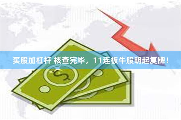 买股加杠杆 核查完毕，11连板牛股明起复牌！
