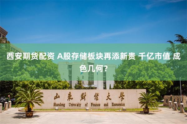 西安期货配资 A股存储板块再添新贵 千亿市值 成色几何？