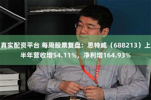 真实配资平台 每周股票复盘：思特威（688213）上半年营收增54.11%，净利增164.93%
