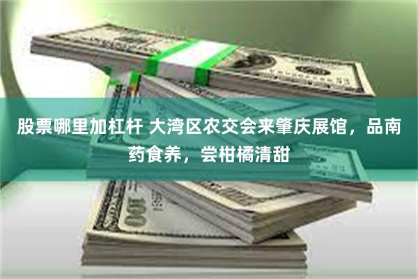 股票哪里加杠杆 大湾区农交会来肇庆展馆，品南药食养，尝柑橘清甜
