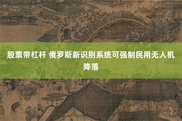 股票带杠杆 俄罗斯新识别系统可强制民用无人机降落