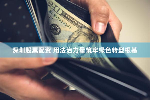 深圳股票配资 用法治力量筑牢绿色转型根基