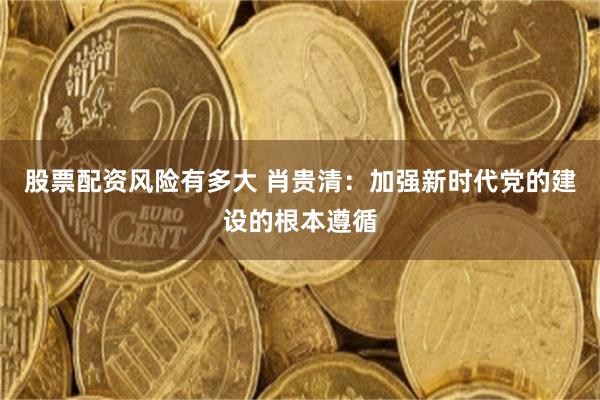股票配资风险有多大 肖贵清：加强新时代党的建设的根本遵循