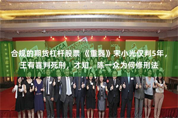 合规的期货杠杆股票 《重器》宋小光仅判5年,王有喜判死刑,才知,陈一众为何修刑法