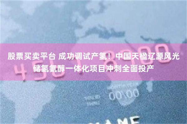 股票买卖平台 成功调试产氢！中国天楹辽源风光储氢氨醇一体化项目冲刺全面投产