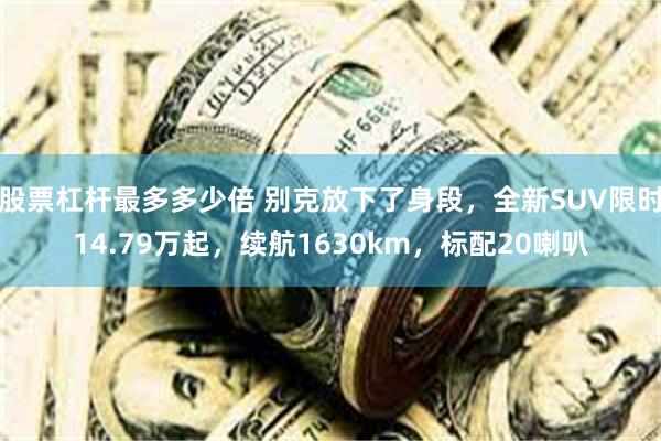 股票杠杆最多多少倍 别克放下了身段,全新SUV限时14.79万起,续航1630km,标配20喇叭