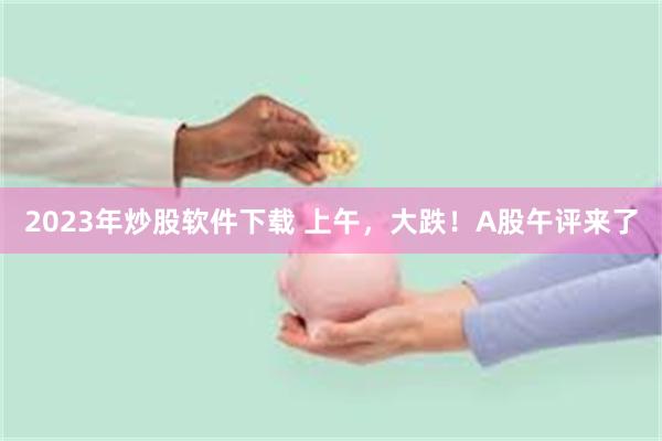 2023年炒股软件下载 上午，大跌！A股午评来了