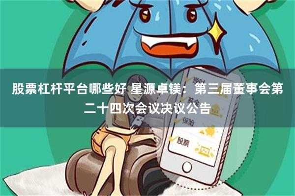 股票杠杆平台哪些好 星源卓镁：第三届董事会第二十四次会议决议公告