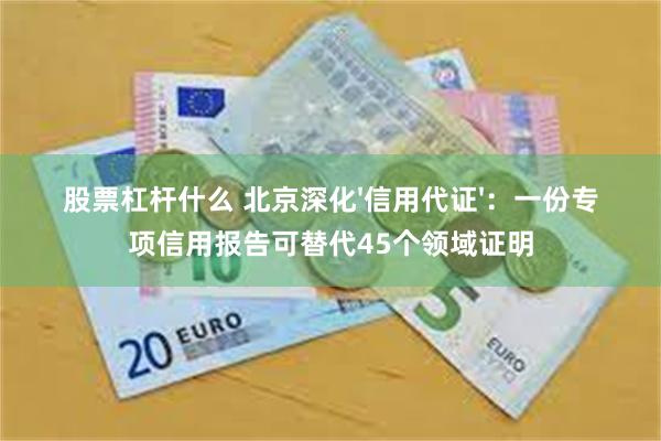 股票杠杆什么 北京深化'信用代证'：一份专项信用报告可替代45个领域证明